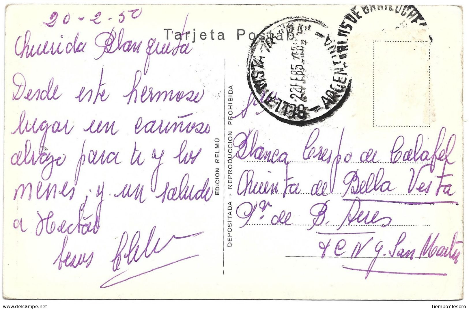 Postcard - Argentina, Río Negro, 1952, N°1413 - Argentinië