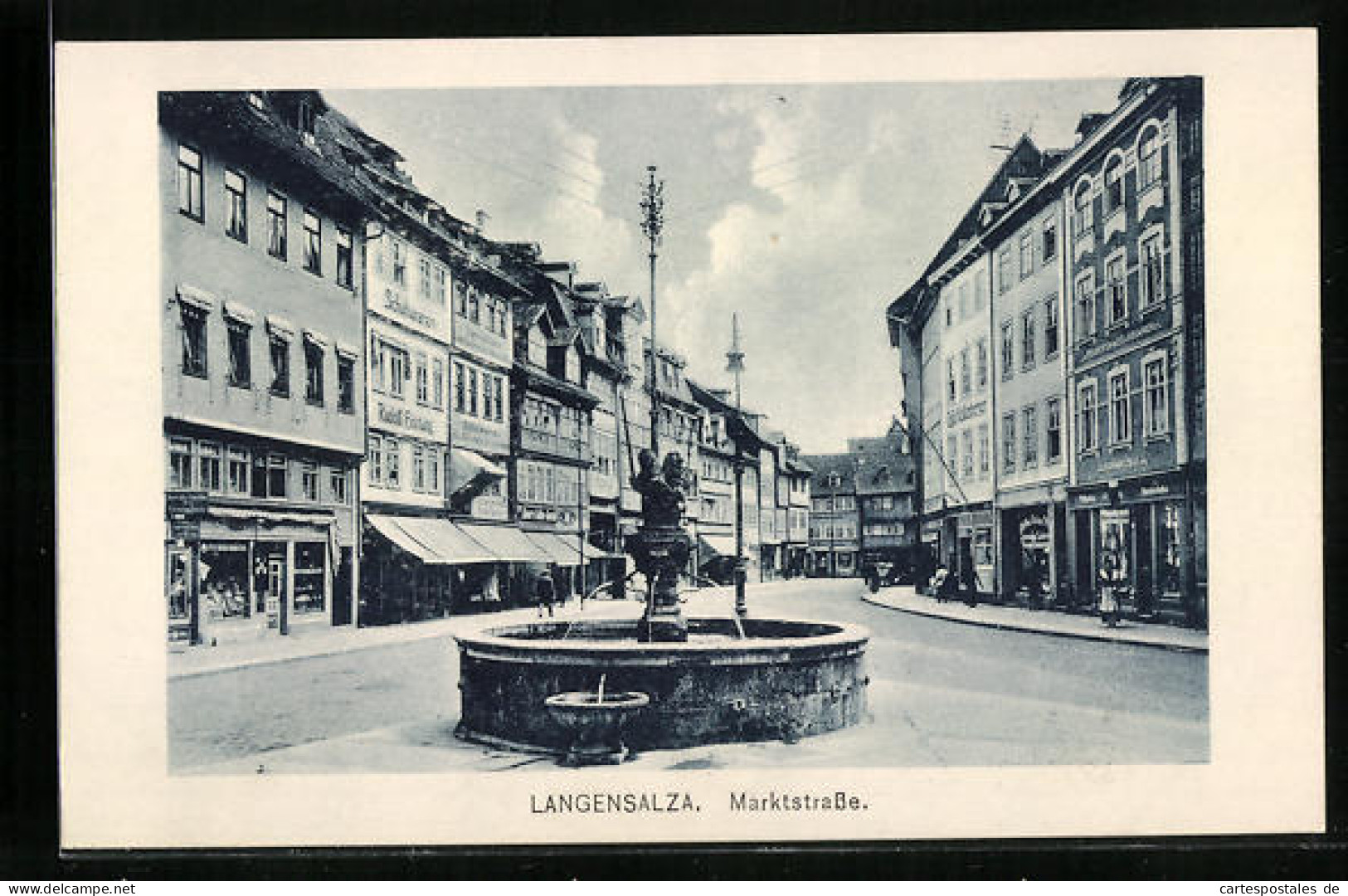 AK Langensalza, Marktstrasse Mit Geschäften Und Brunnen  - Bad Langensalza