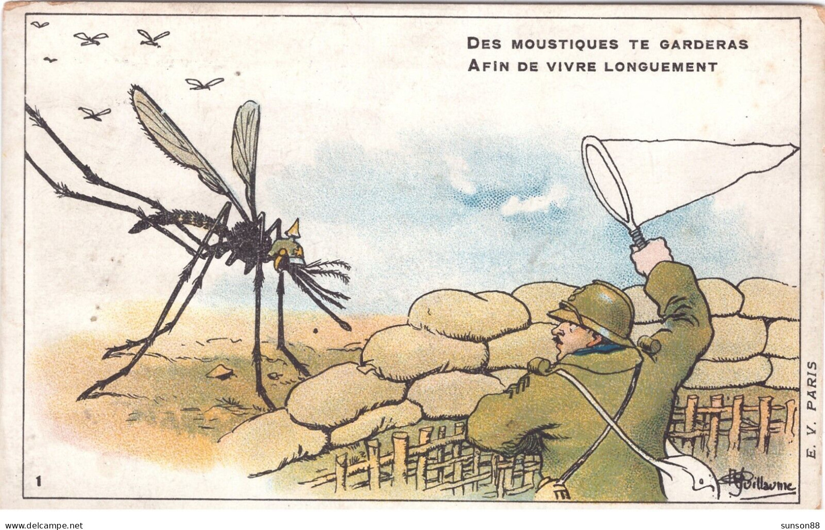 Malaria Medicine, Insect. France. Military Picture Postcard(#18) Showing Army Trapping Mosquito. - Enfermedades