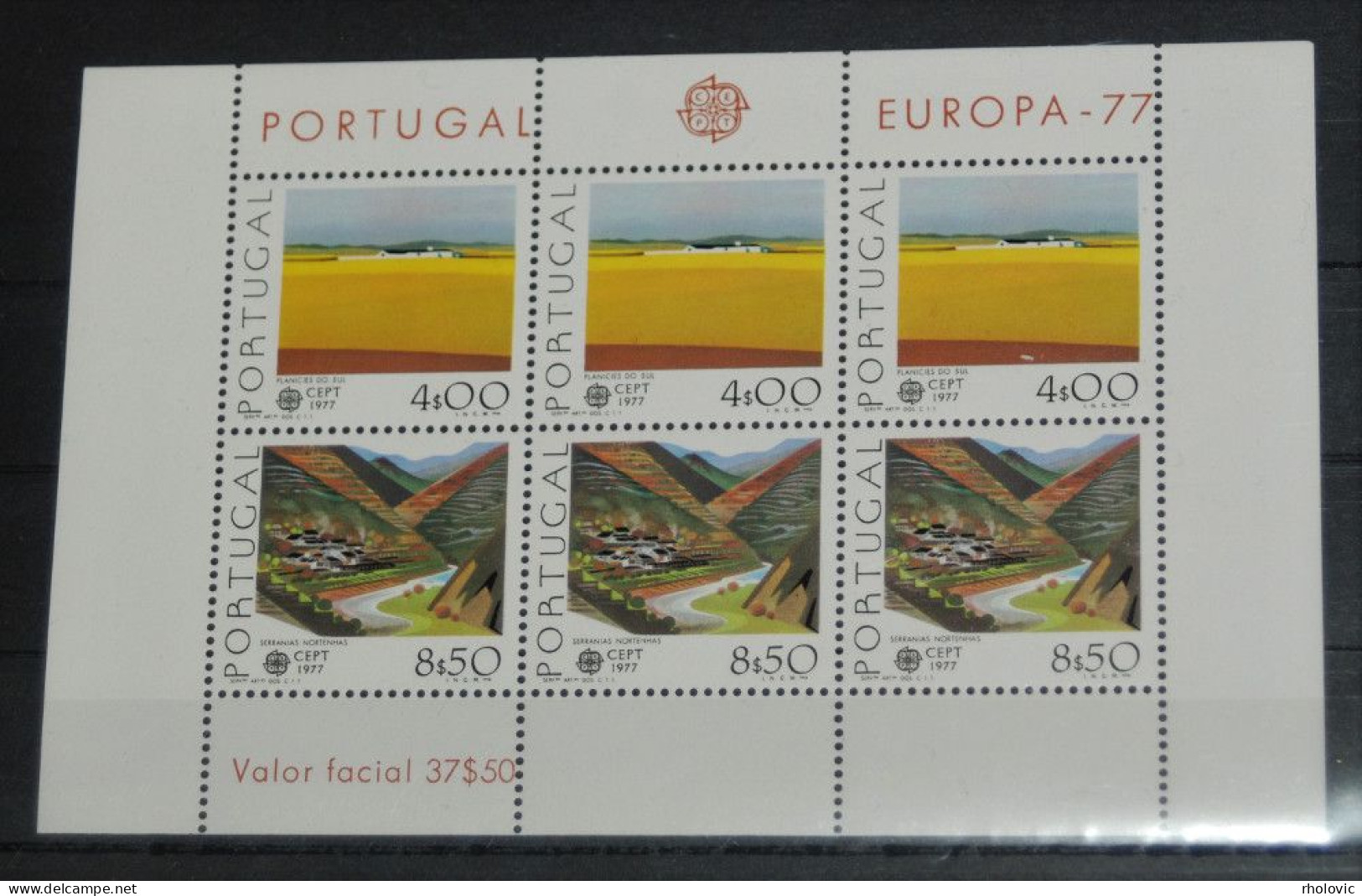 PORTUGAL 1977, Europa - CEPT, Landscapes, Mi #B20, Miniature Sheet, MNH**, CV: €30 - 1977