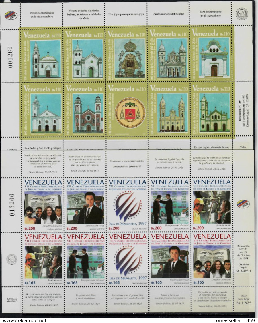 Venezuela-1997 Full  Year Set. 14 Issues ( 19 St.+ 15 S/s ).MNH** - Venezuela