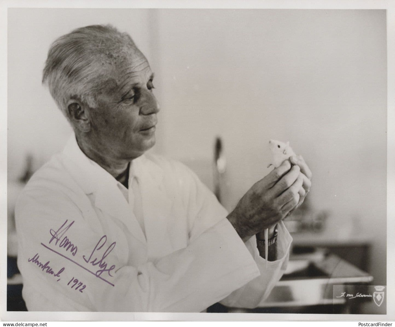 Hans Selye Historic Stress Scientist 10x8 Hand Signed 1970s Photo - Erfinder Und Wissenschaftler