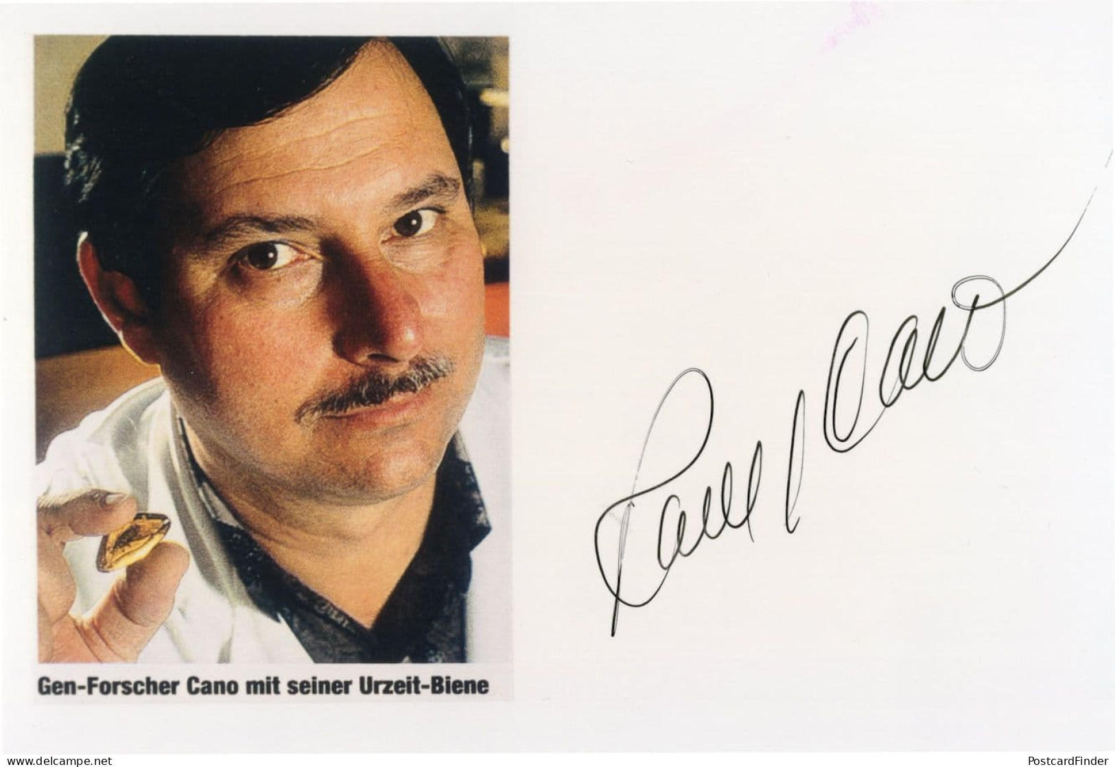 Raul Cano American Scientist Jurassic Park Beer Hand Signed Photo - Inventeurs & Scientifiques