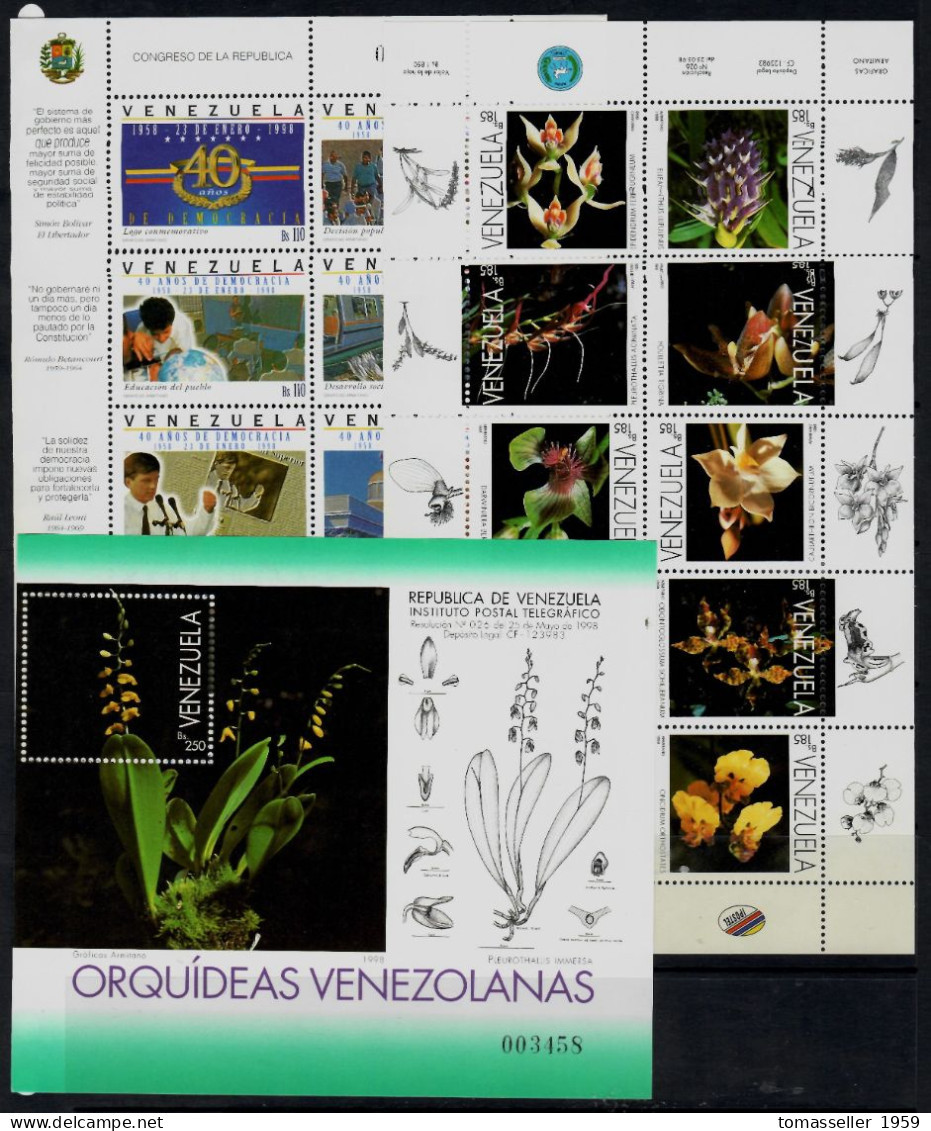 Venezuela-1998 Full  Year set. 21 Issues (  3 st.+ 24 s/s ).MNH**