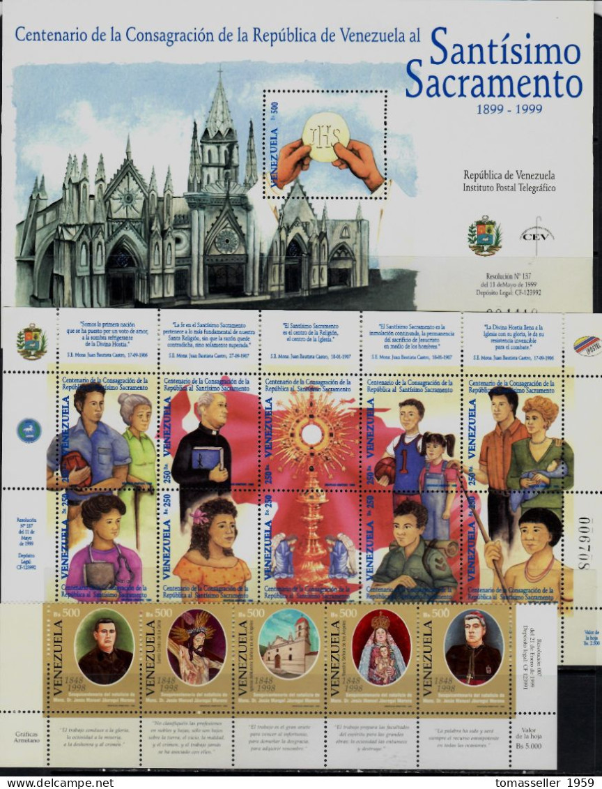 Venezuela-1999 Full  Year Set. 4 Issues (  5 St.+ 4 S/s ).MNH** - Venezuela