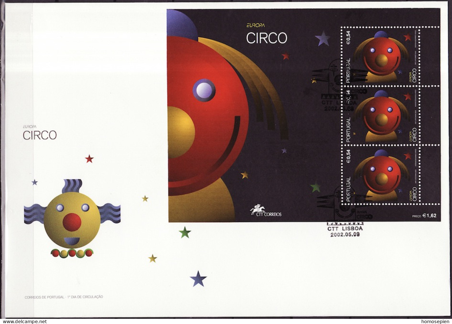 Europa CEPT 2002 Portugal FDC Y&T N°BF181 - Michel N°B176 - 0,54€ EUROPA - 2002