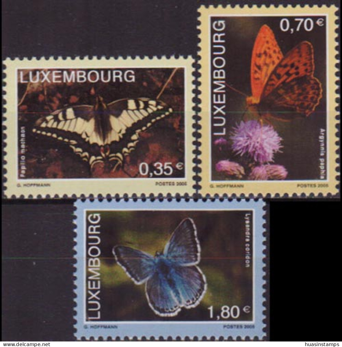 LUXEMBOURG 2005 - Scott# 1172-4 Butterflies Set Of 3 MNH - Nuevos
