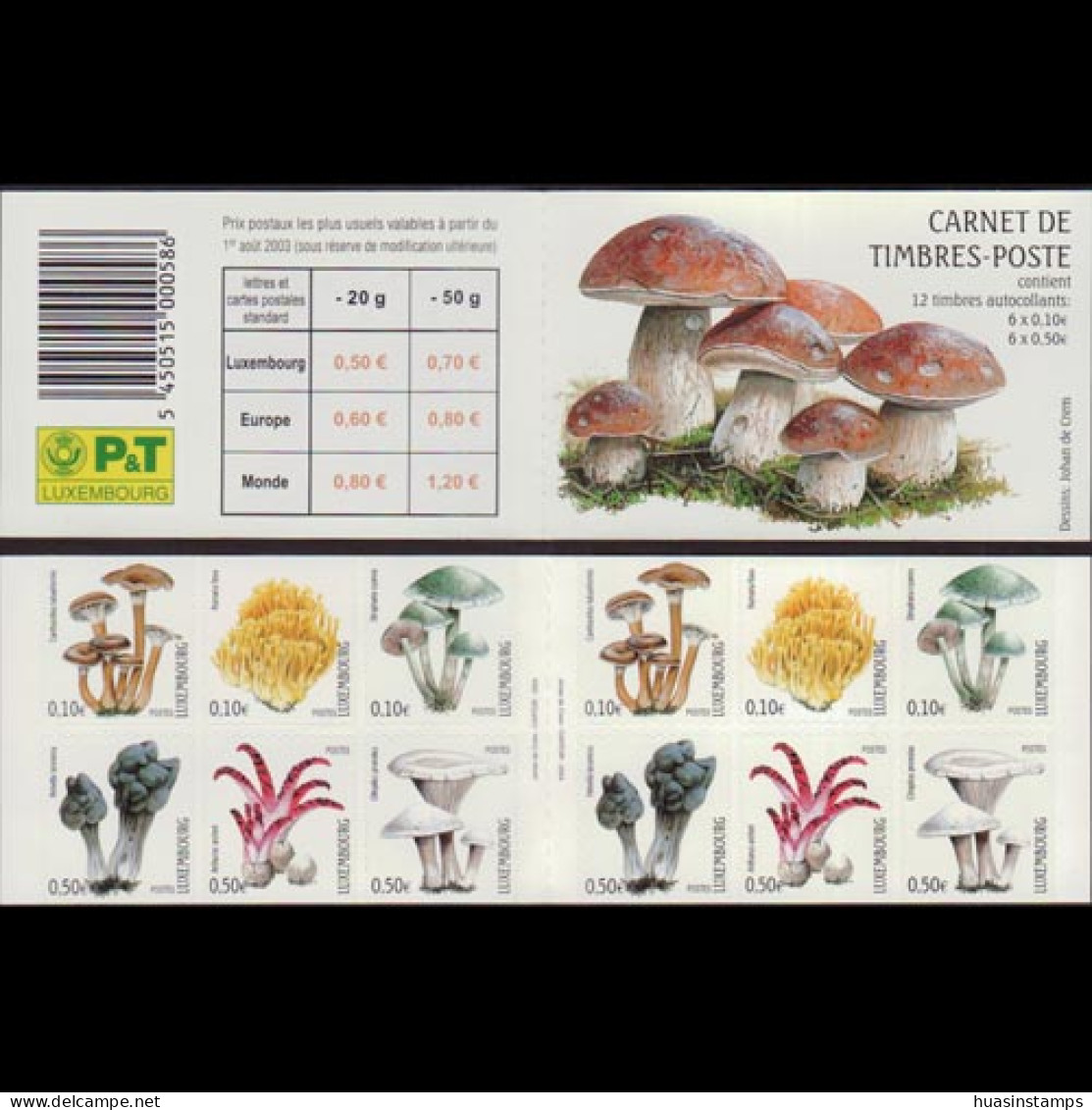 LUXEMBOURG 2004 - Scott# 1138a Booklet-Mushrooms MNH - Neufs