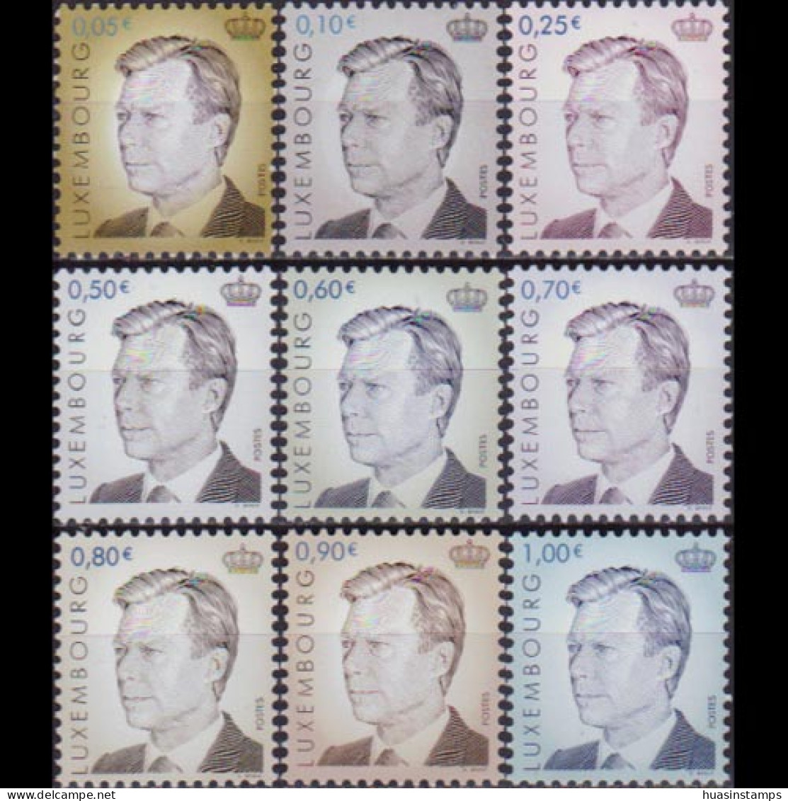 LUXEMBOURG 2004 - #1124-33A Grand Duke Henri Set Of 9 MNH - Unused Stamps