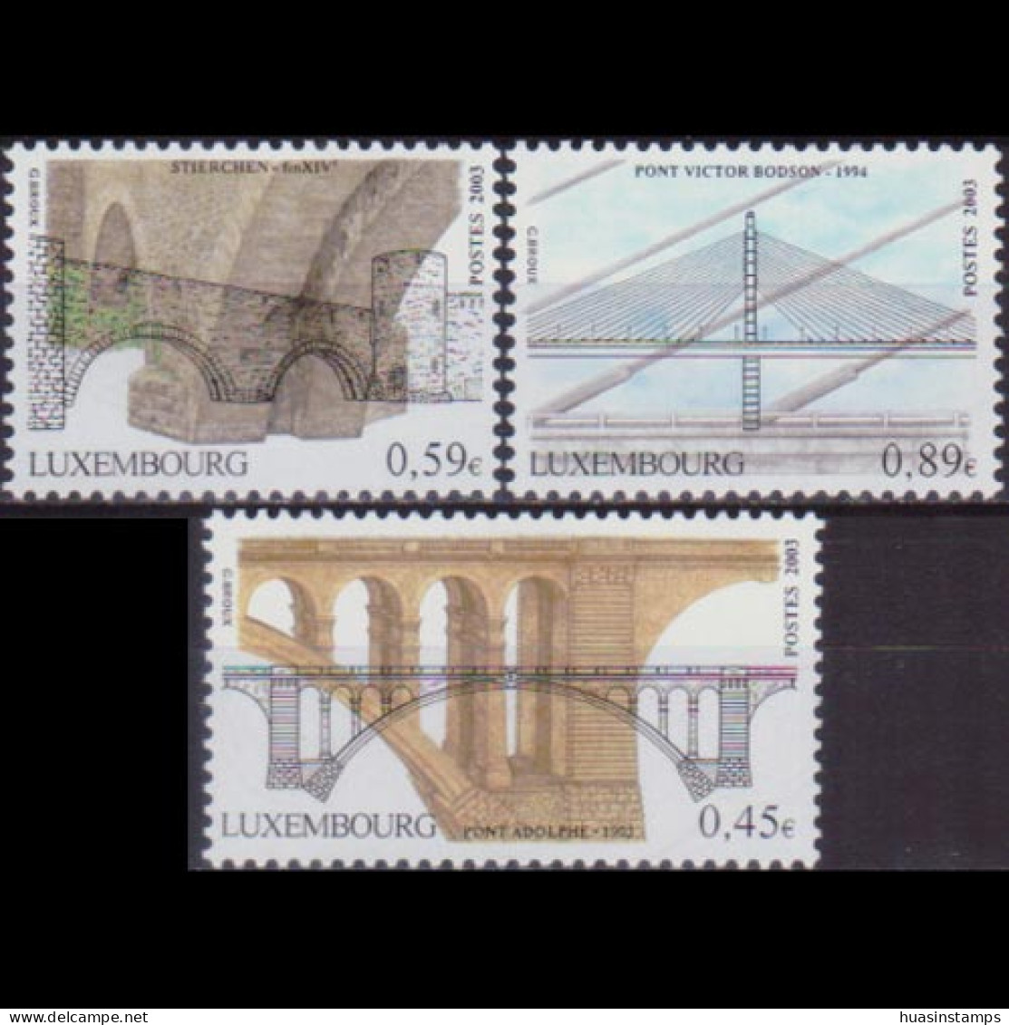 LUXEMBOURG 2003 - Scott# 1113-5 Bridges Set Of 3 MNH - Unused Stamps