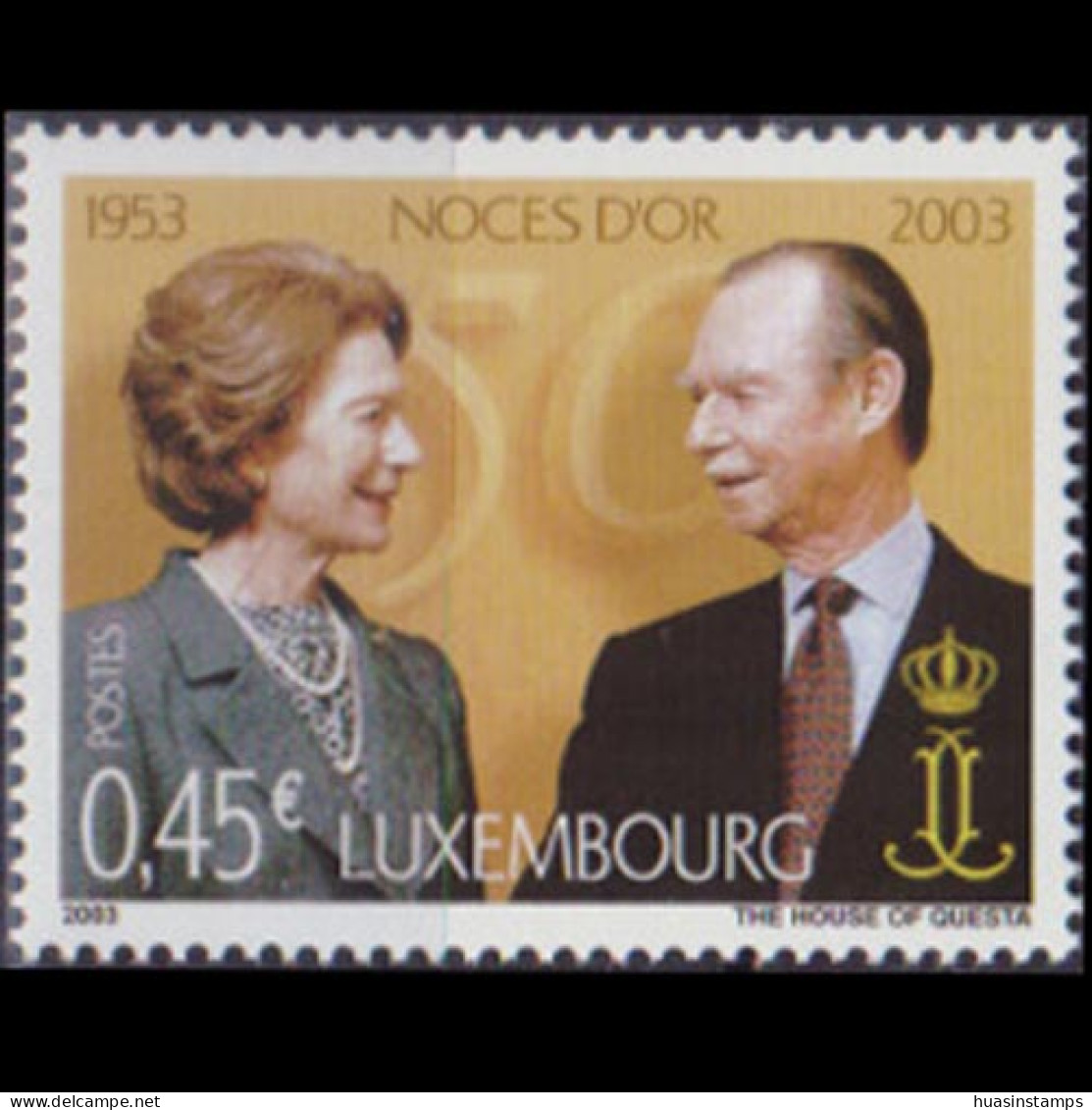 LUXEMBOURG 2003 - Scott# 1103 Gold Wedding Set Of 1 MNH - Unused Stamps