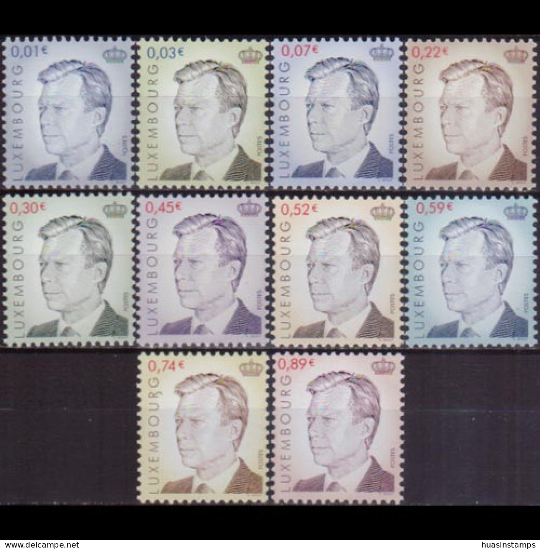 LUXEMBOURG 2001 - #1072-81 Grand Duke Henri Set Of 10 MNH - Ungebraucht