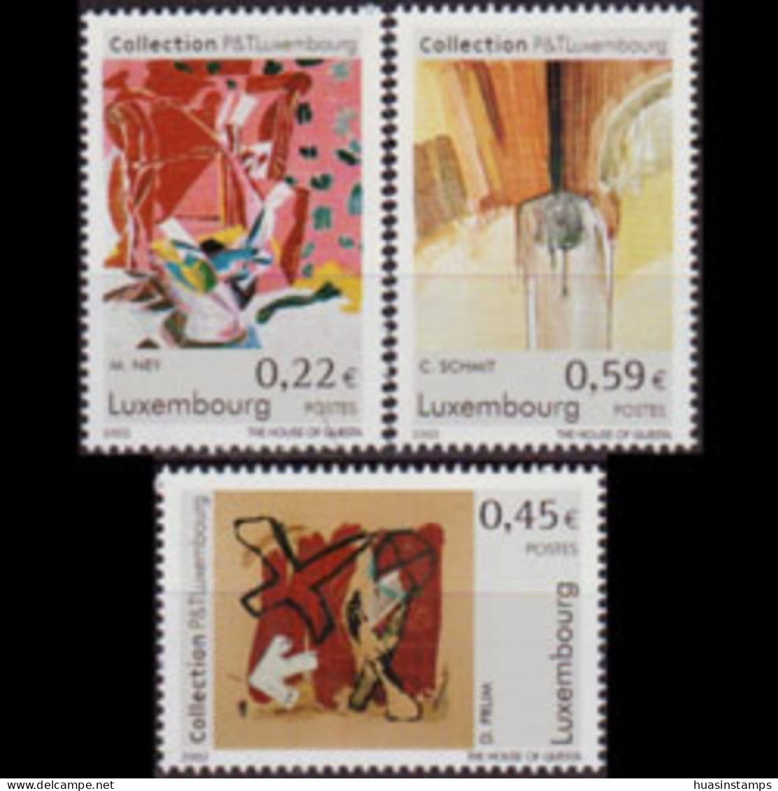 LUXEMBOURG 2002 - Scott# 1085-7 Paintings Set Of 3 MNH - Unused Stamps