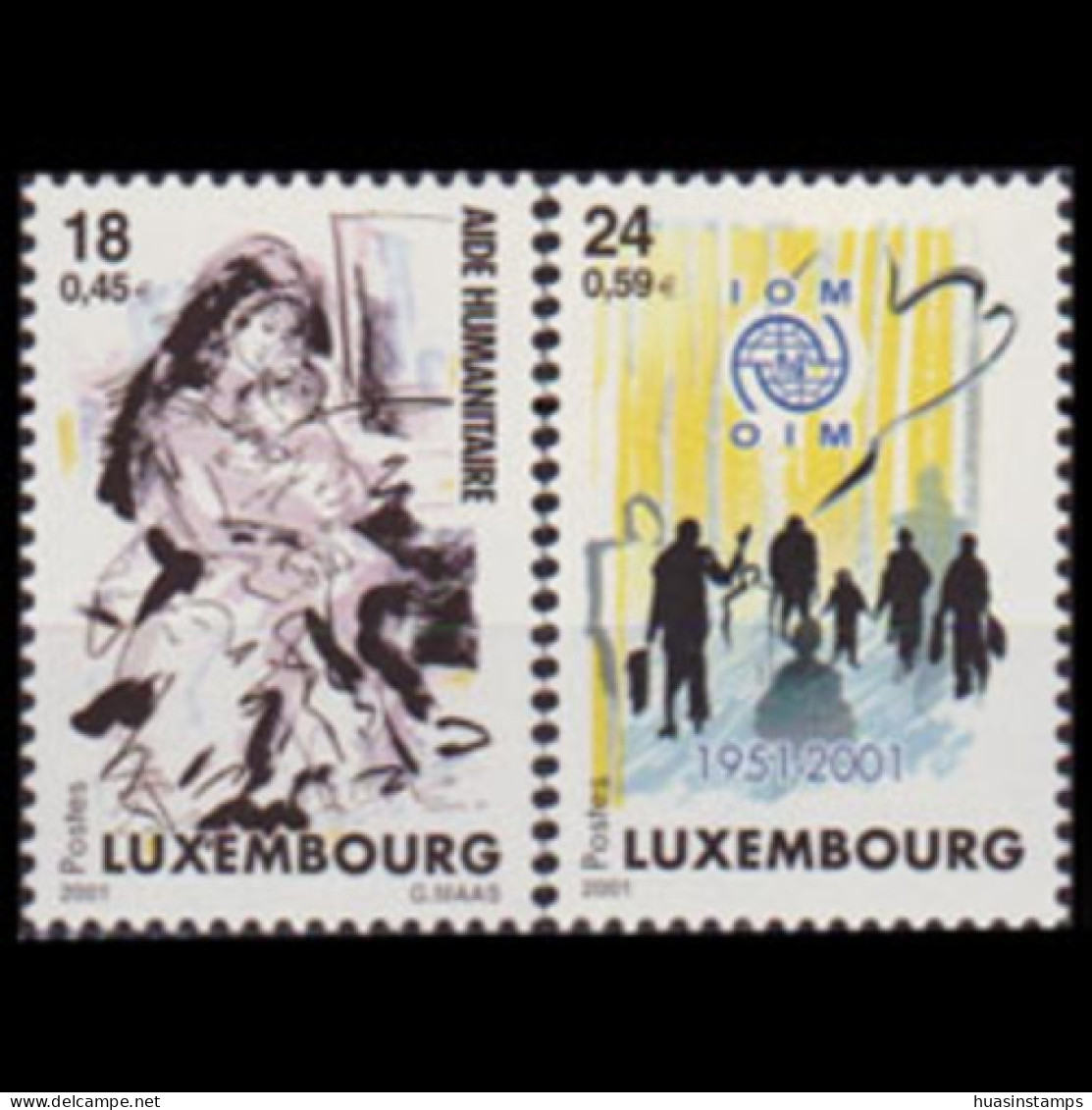 LUXEMBOURG 2001 - Scott# 1058-9 Humanitarians Set Of 2 MNH - Nuevos