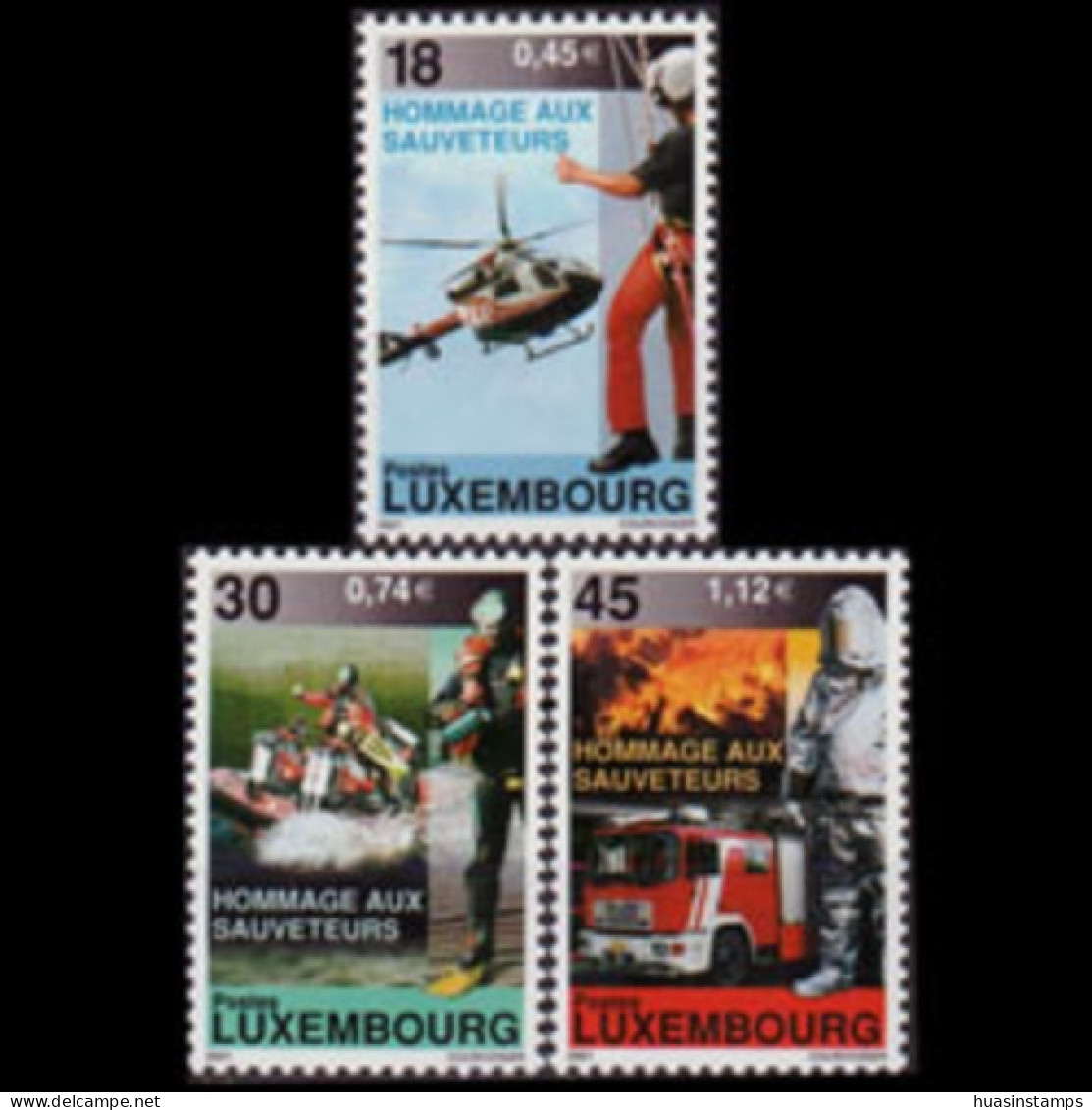 LUXEMBOURG 2001 - Scott# 1055-7 Rescue Workers Set Of 3 MNH - Unused Stamps