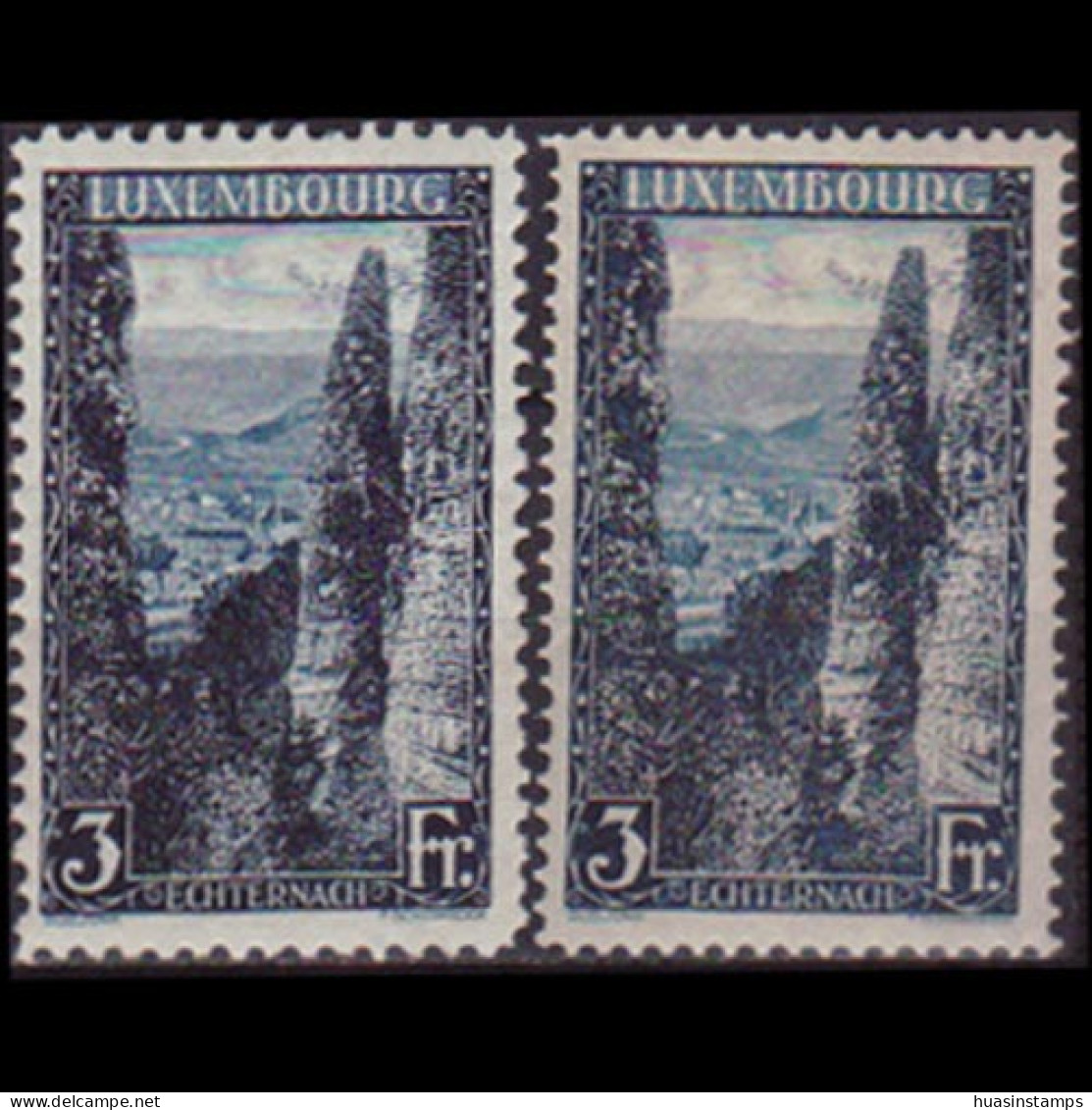LUXEMBOURG 1923 - Scott# 153-3a Wolfsschlucht Set Of 2 MNH - 1895 Adolphe Right-hand Side