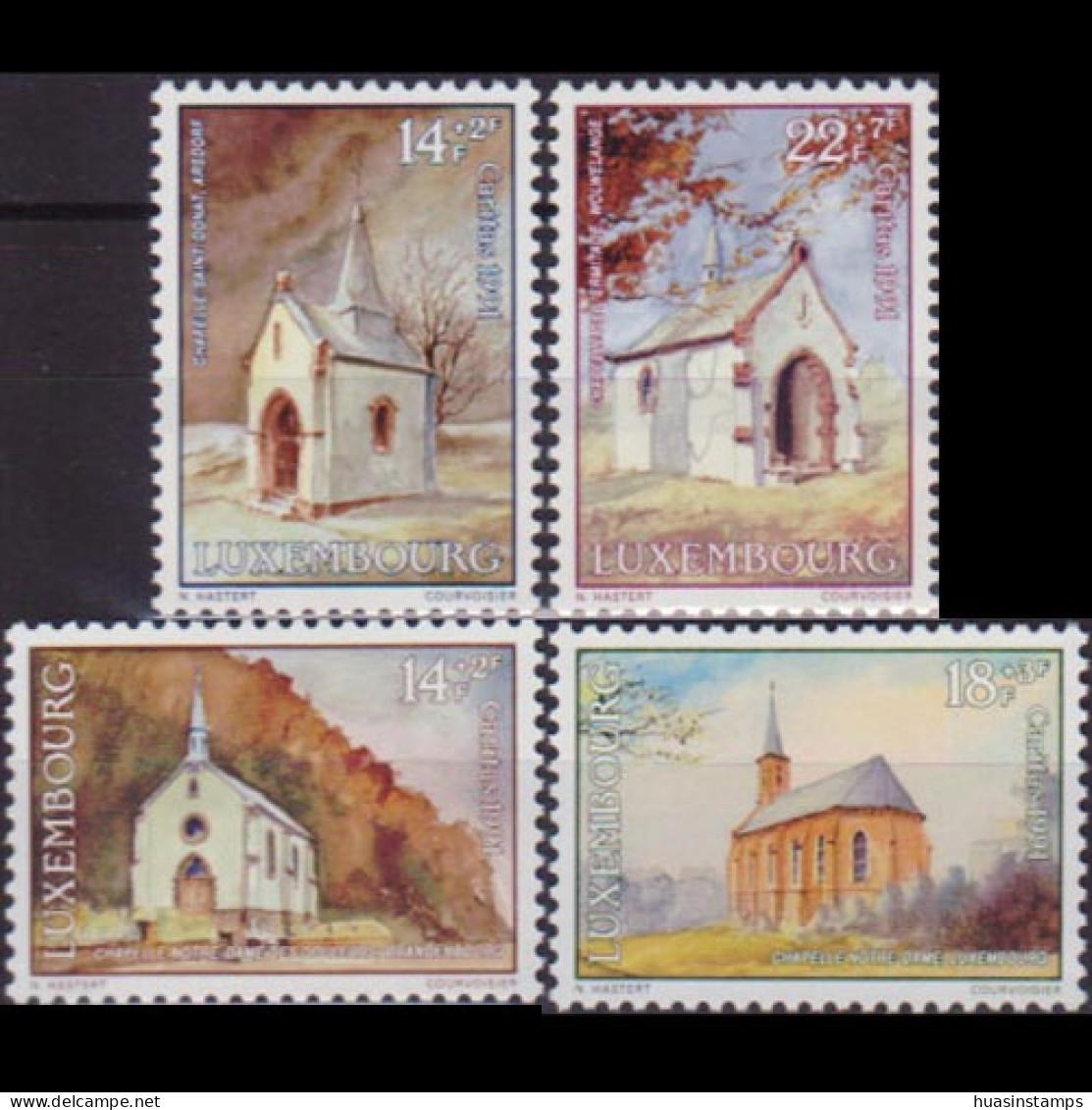 LUXEMBOURG 1991 - Scott# B379-82 Chapels Set Of 4 MNH - Unused Stamps