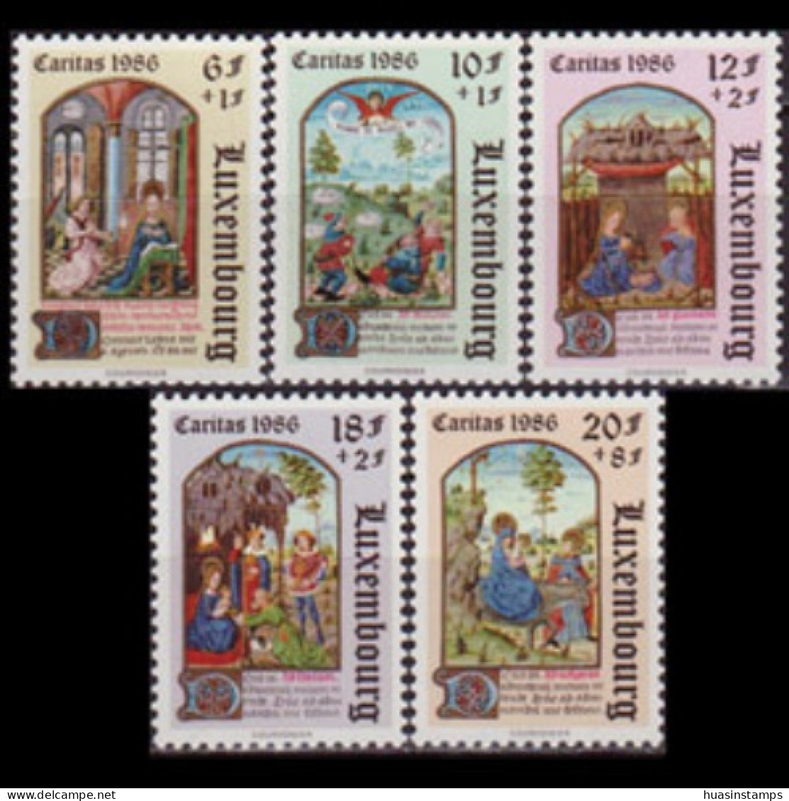 LUXEMBOURG 1986 - Scott# B357-61 Christmas Set Of 5 MNH - Unused Stamps