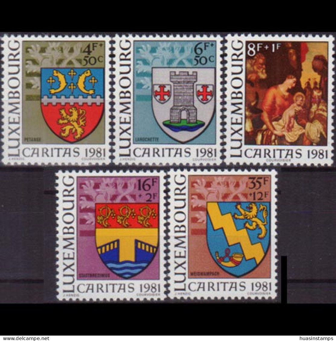 LUXEMBOURG 1981 - Scott# B332-6 Town Arms Set Of 5 MNH - Unused Stamps