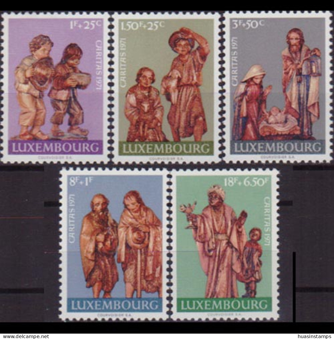 LUXEMBOURG 1971 - Scott# B282-6 Wooden Statues Set Of 5 MNH - Neufs