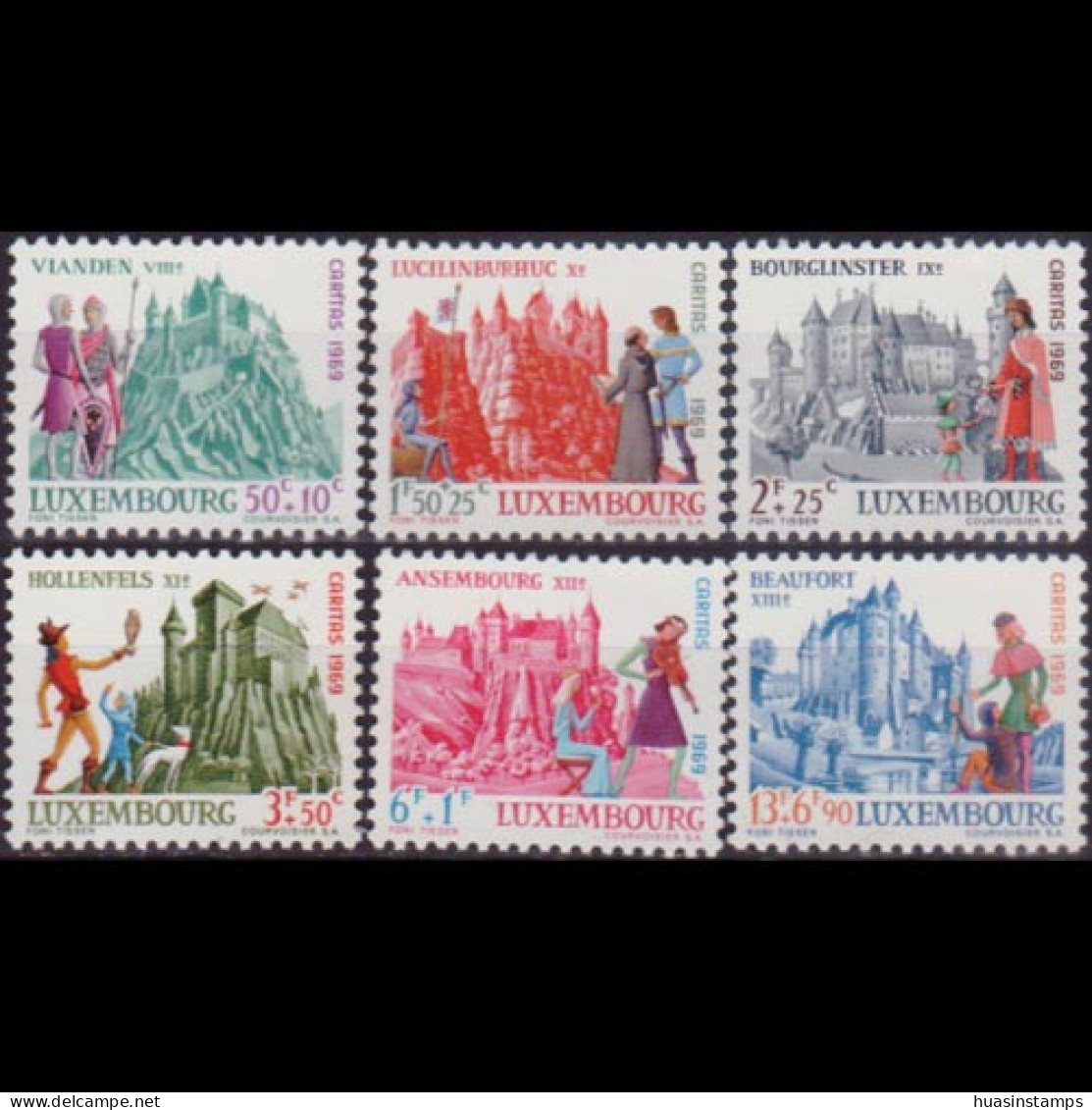 LUXEMBOURG 1969 - Scott# B270-5 Castles Set Of 6 MNH - Unused Stamps