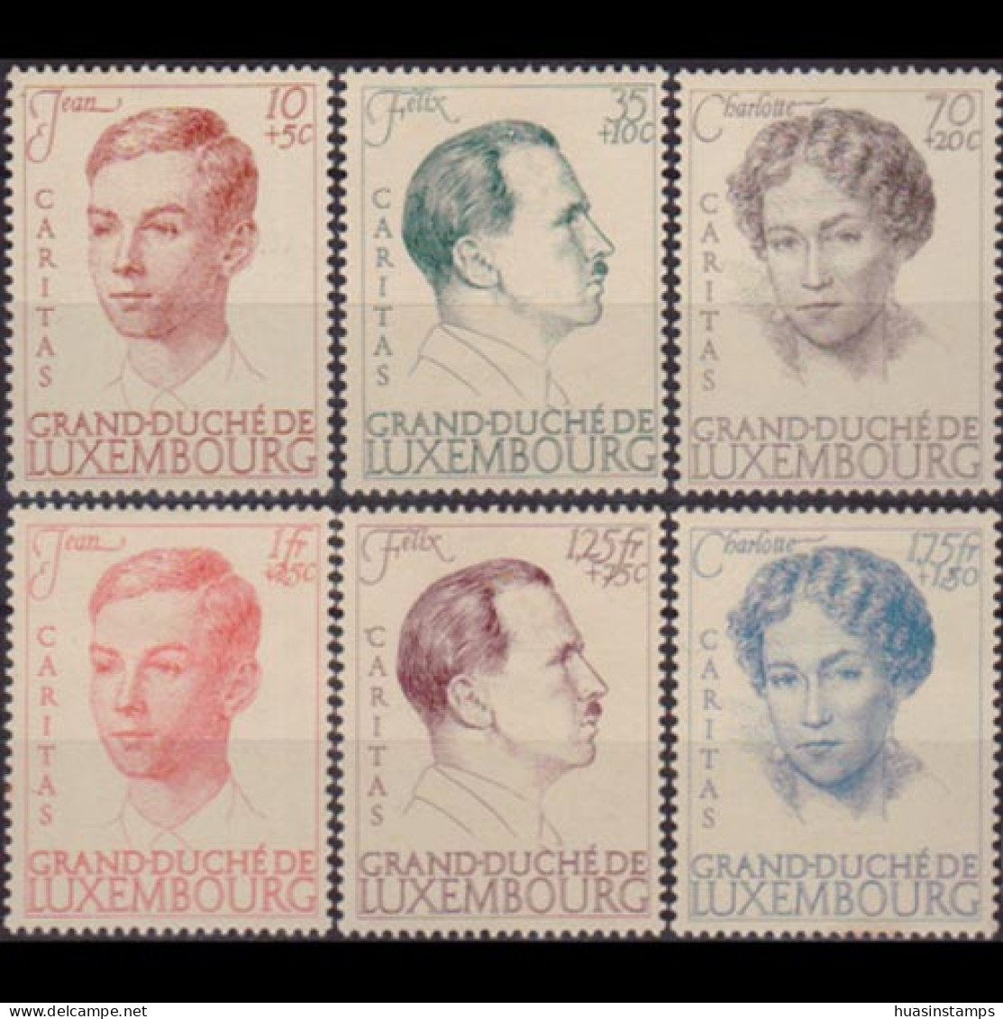 LUXEMBOURG 1939 - Scott# B98-103 Prince Jean Set Of 6 LH - 1926-39 Charlotte Right-hand Side