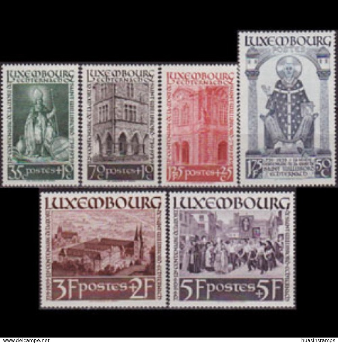 LUXEMBOURG 1938 - #B86-91 St.Willibro Set Of 6 LH Back Thin - 1926-39 Charlotte Di Profilo Destro