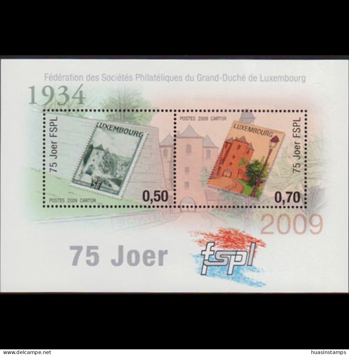 LUXEMBOURG 2009 - Scott# 1281 S/S Phil.Soc.75th. MNH - Ongebruikt