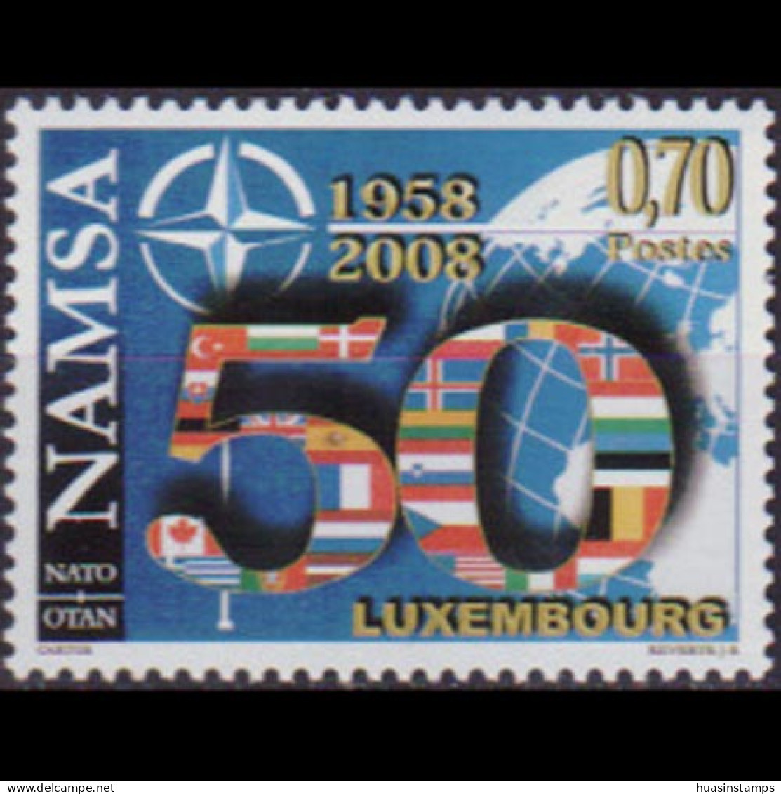 LUXEMBOURG 2008 - Scott# 1243 NATO 50th. Set Of 1 MNH - Ongebruikt