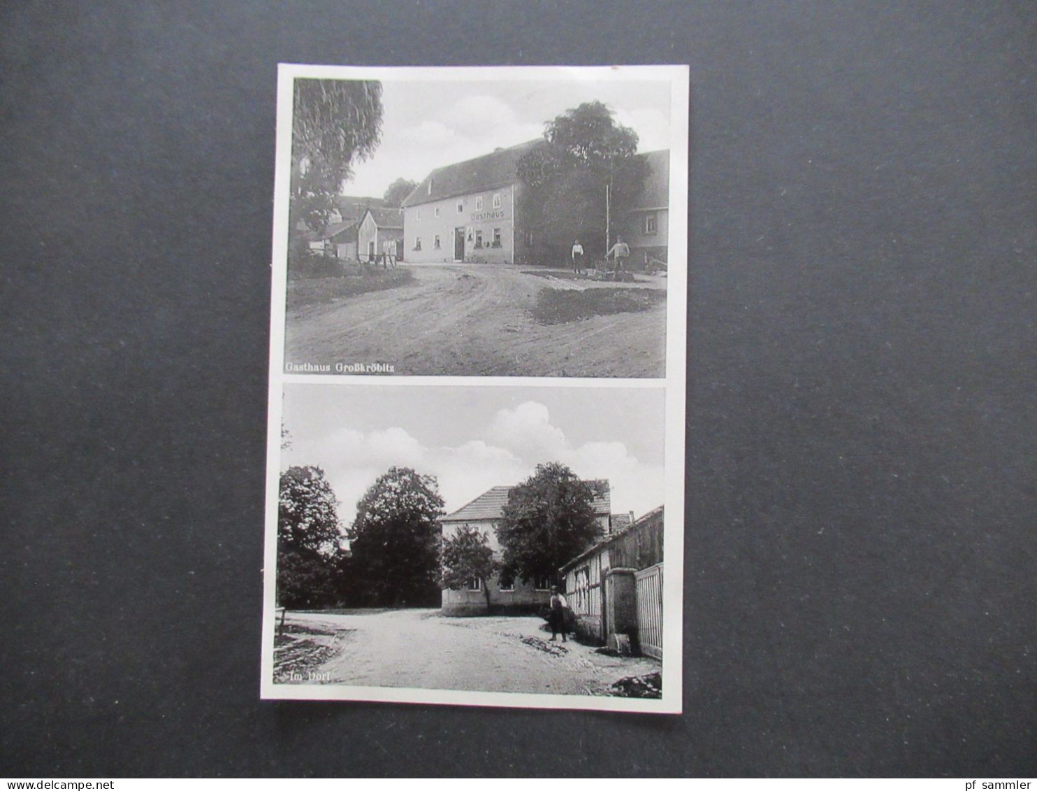 Seltene Mehrbild Ak 1940 Gasthaus Großkröbitz / Im Dorf / Gasthaus Großkröbitz über Kahla Bes. Elly Heinze / SSt Kahla - Hoteles & Restaurantes