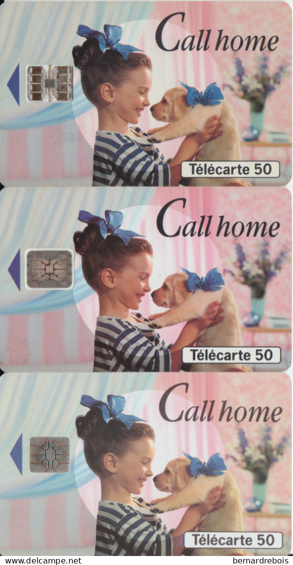 TC17 - 3 TELECARTES CALL HOME , Puces Différentes, Pour 1 € - Unclassified