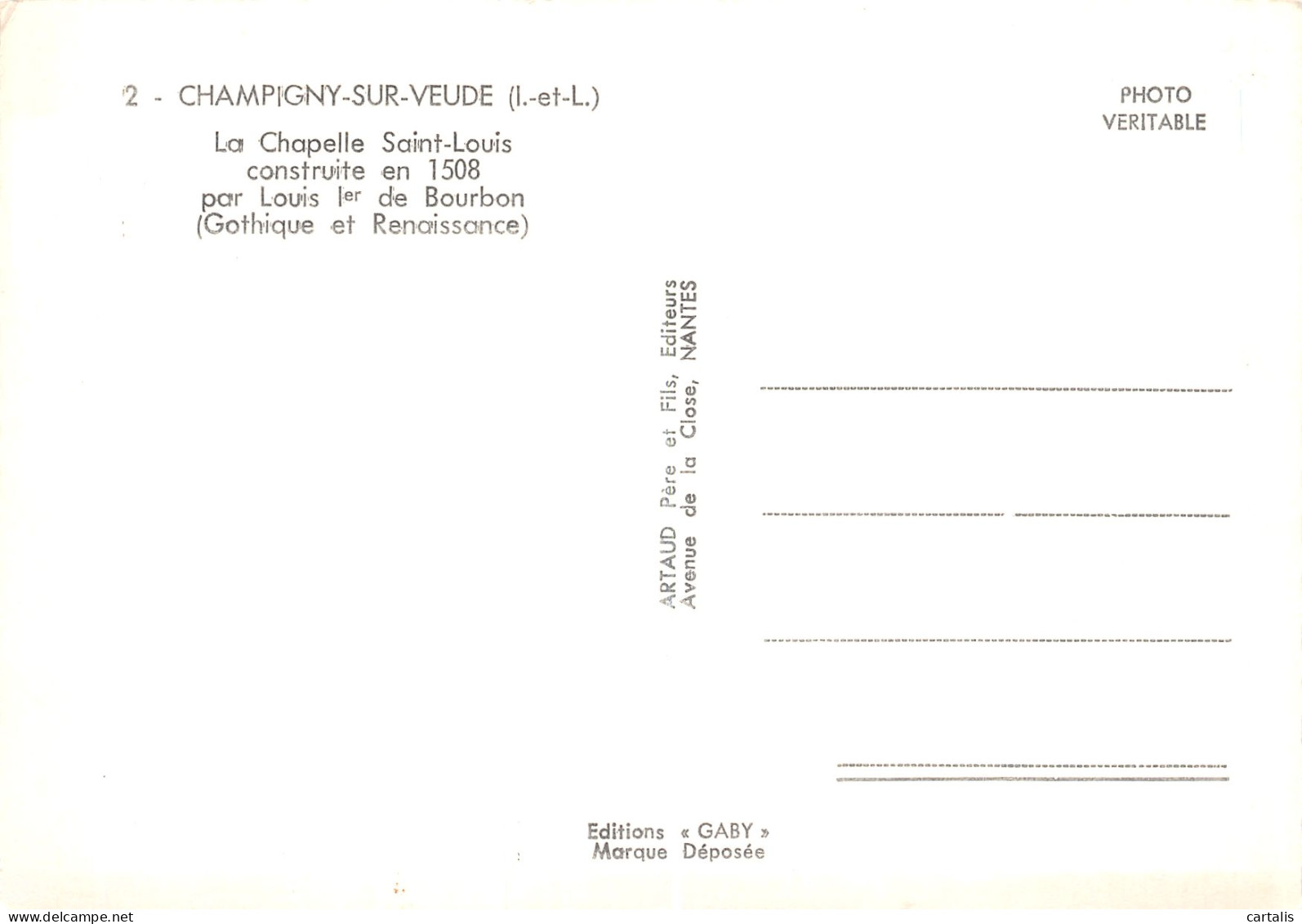 37-CHAMPIGNY SUR VEUDE-N°3918-A/0115 - Champigny-sur-Veude