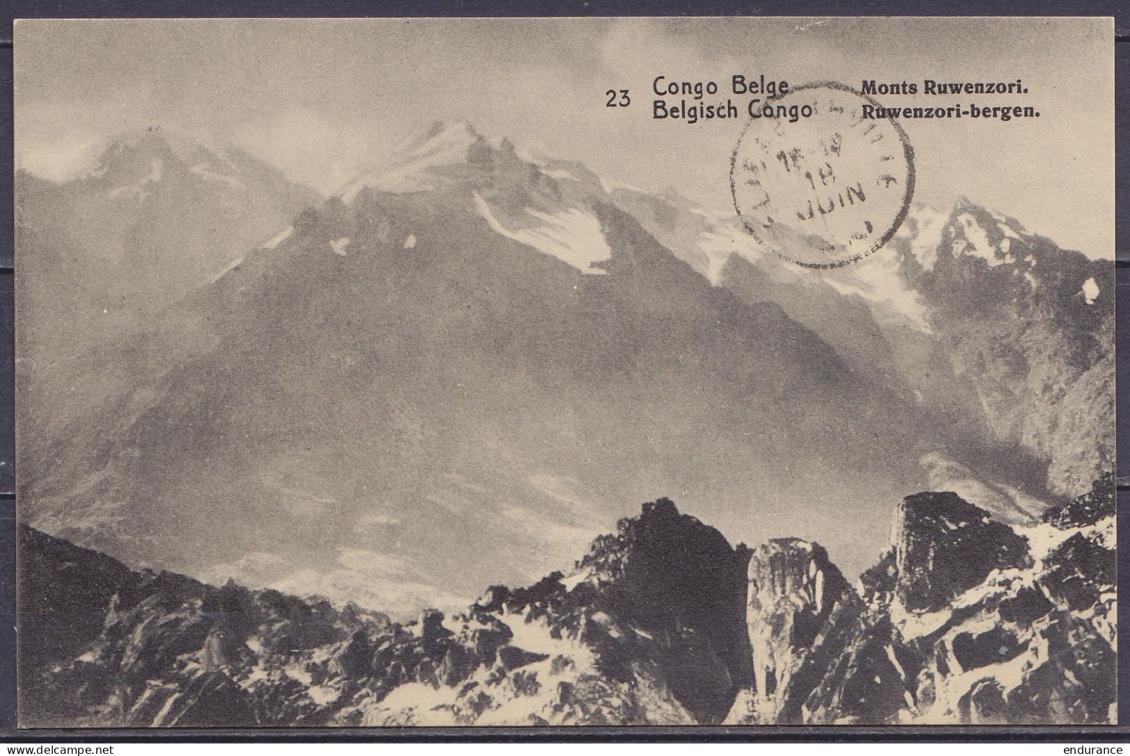 Congo Belge - EP CP 10c Rouge-brun "Monts Ruwenzori" Càd KAMBOVE /17 JUIN 1915 Pour Administrateur Territorial à ELISABE - Entiers Postaux
