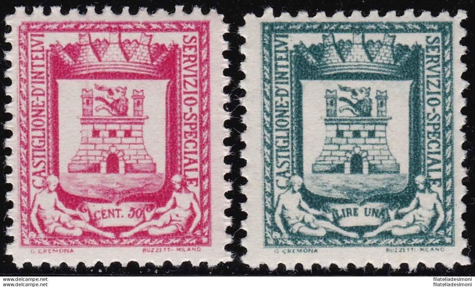 1945 CASTIGLIONE D'INTELVI, N° 16/17 Stemma MNH/** GOMMA INTEGRA - Altri & Non Classificati