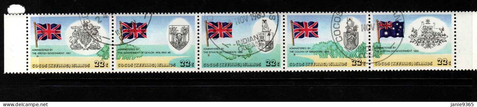 Cocos (Keeling) Islands  ASC 56-60  1980 Australian Administration 25 Years, Used - Isole Cocos (Keeling)