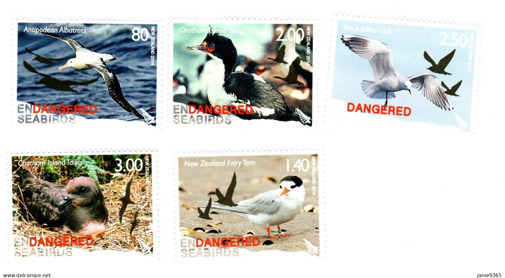 New Zealand 2014 Endangered Birds,mint Never Hinged - Ungebraucht