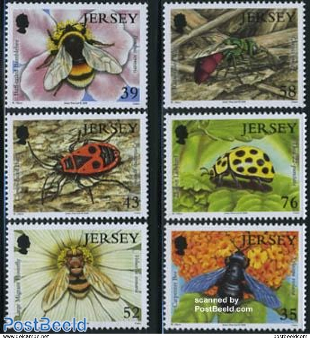 Jersey 2008 Insects 6v, Mint NH, Nature - Bees - Insects - Jersey
