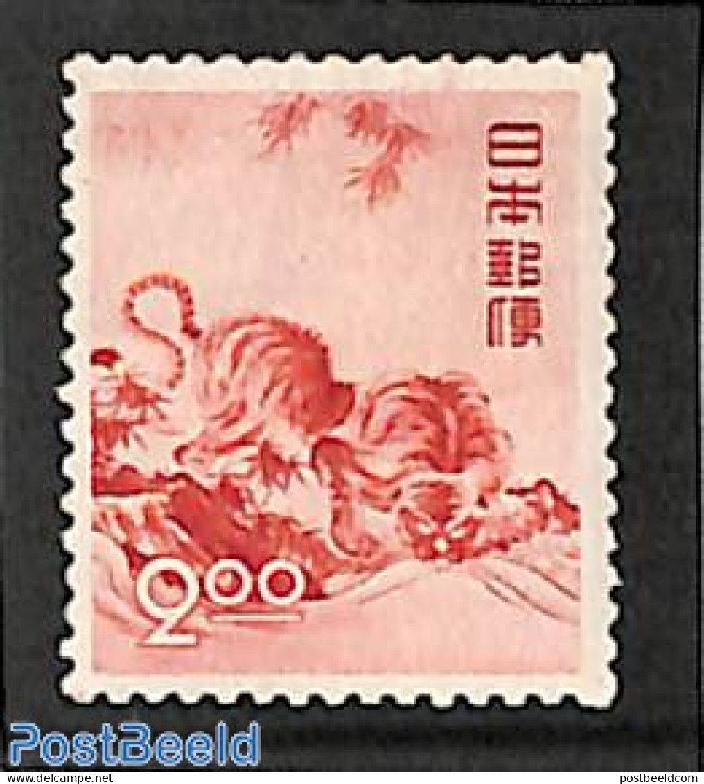 Japan 1950 Year Of The Tiger 1v, Mint NH, Nature - Various - Animals (others & Mixed) - Cat Family - New Year - Ongebruikt