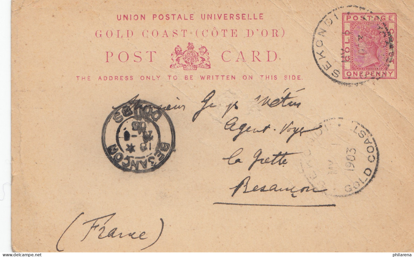 Gold Coast: 1903 Sekondi To France - Ghana (1957-...)