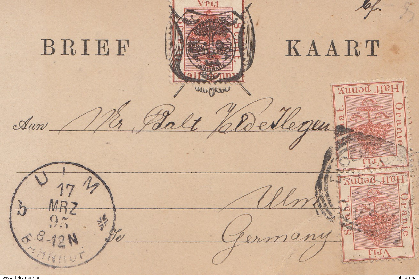 Vrij: 1895 Post Card To Ulm/Germany - Sonstige & Ohne Zuordnung