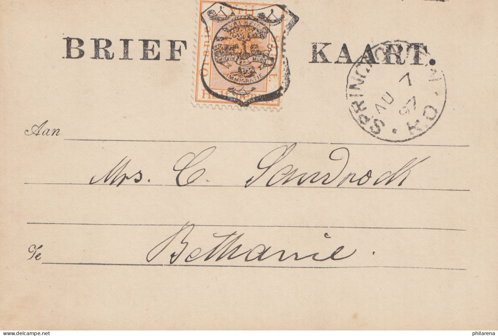 Vrij: Brief Kaart 1897 To Bethanie - Sonstige & Ohne Zuordnung