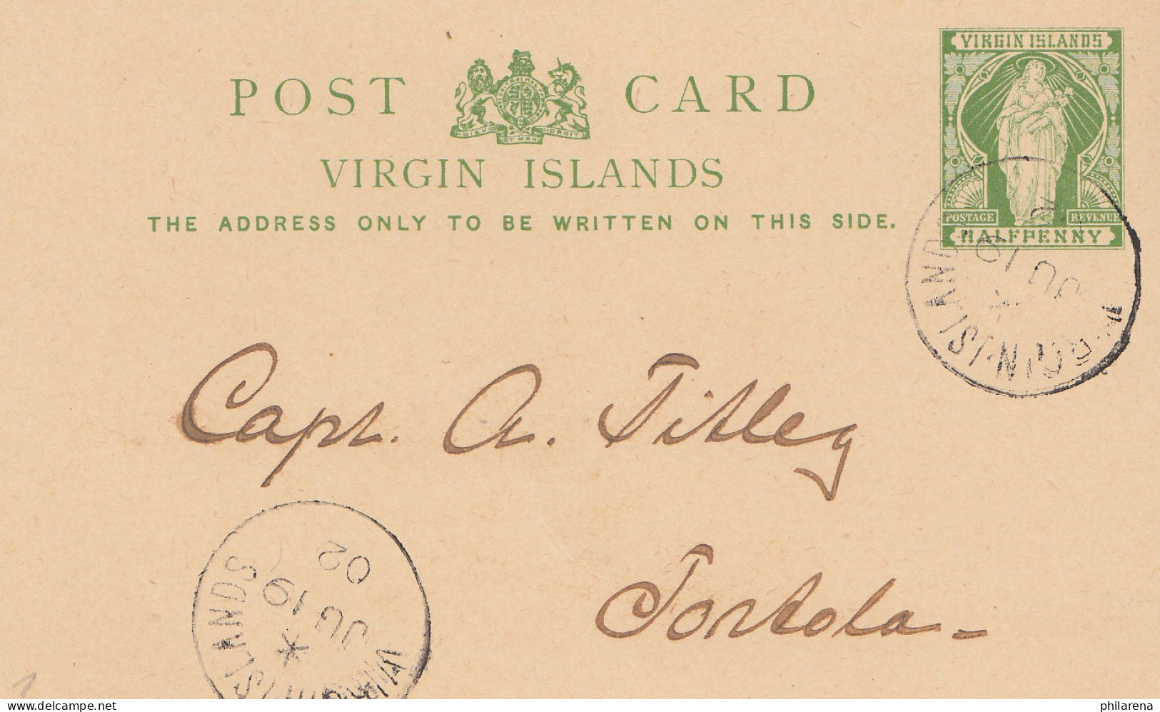 Virgin Islands: 1902: Post Card - Iles Vièrges Britanniques