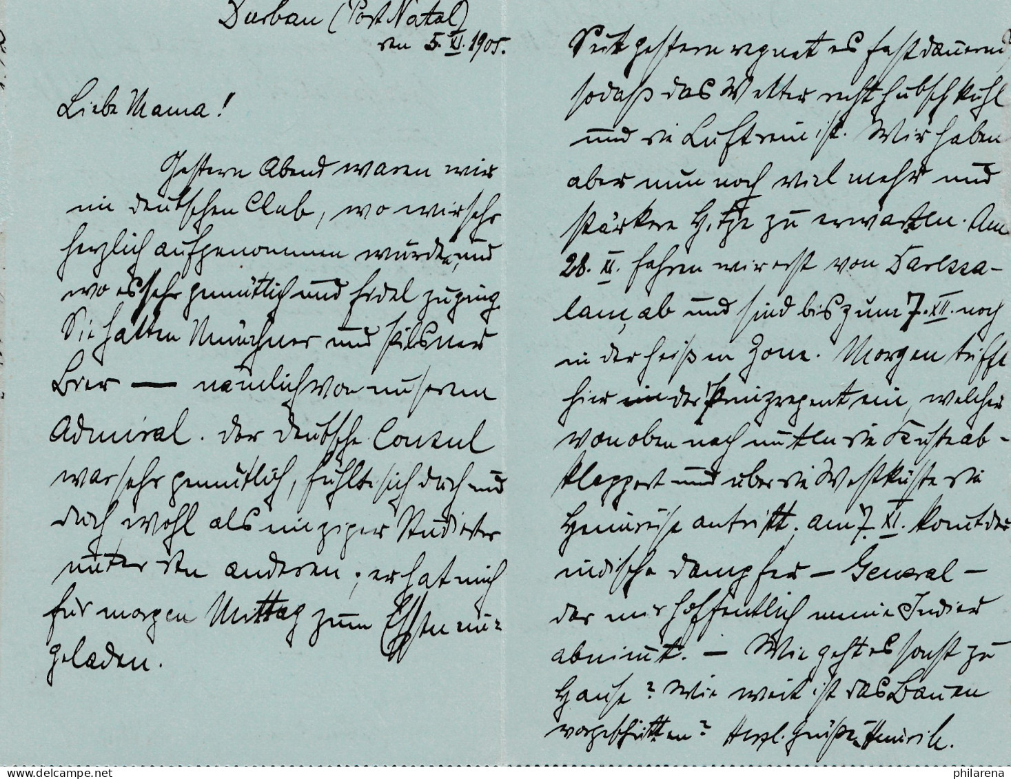 Natal: 1895: Letter Card To Hedersleben/Halle - Sonstige & Ohne Zuordnung