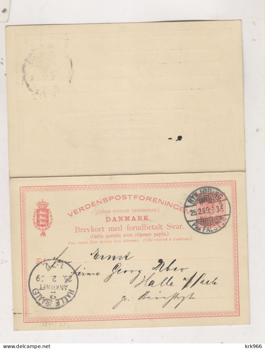 DENMARK 1899 NYKJOBING Postal Stationery To Germany - Interi Postali