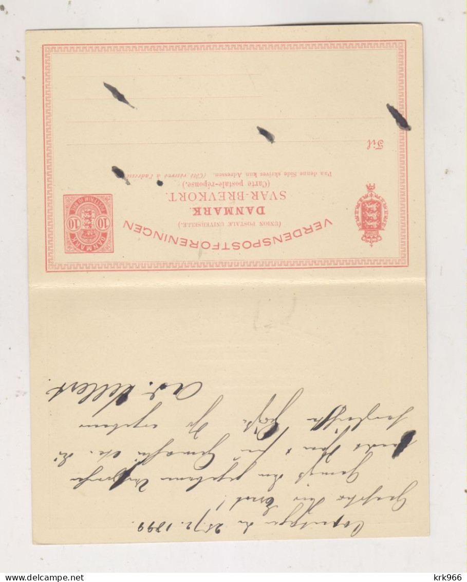 DENMARK 1899 NYKJOBING Postal Stationery To Germany - Postwaardestukken