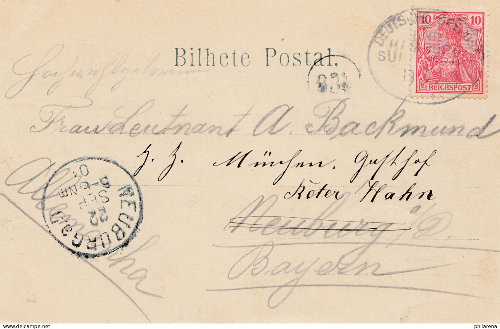 Madeira 1901: Post Card Funchal To Neuburg - Madeira
