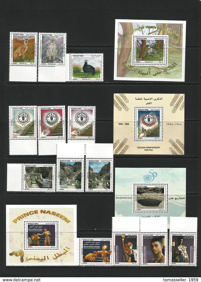 YEMEN -1994-1995-1996-2000-2002-2003 ( 6 Y.) Years Sets. 45 Issues ( 87 St.+22 M/s) - Yemen