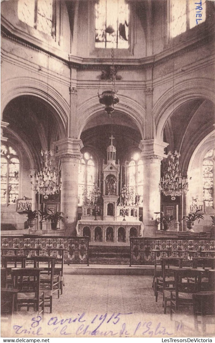 FRANCE - Triel Sur Seine - Vue à L'intérieur De L'église - Vue Générale De L'église - Carte Postale Ancienne - Triel Sur Seine