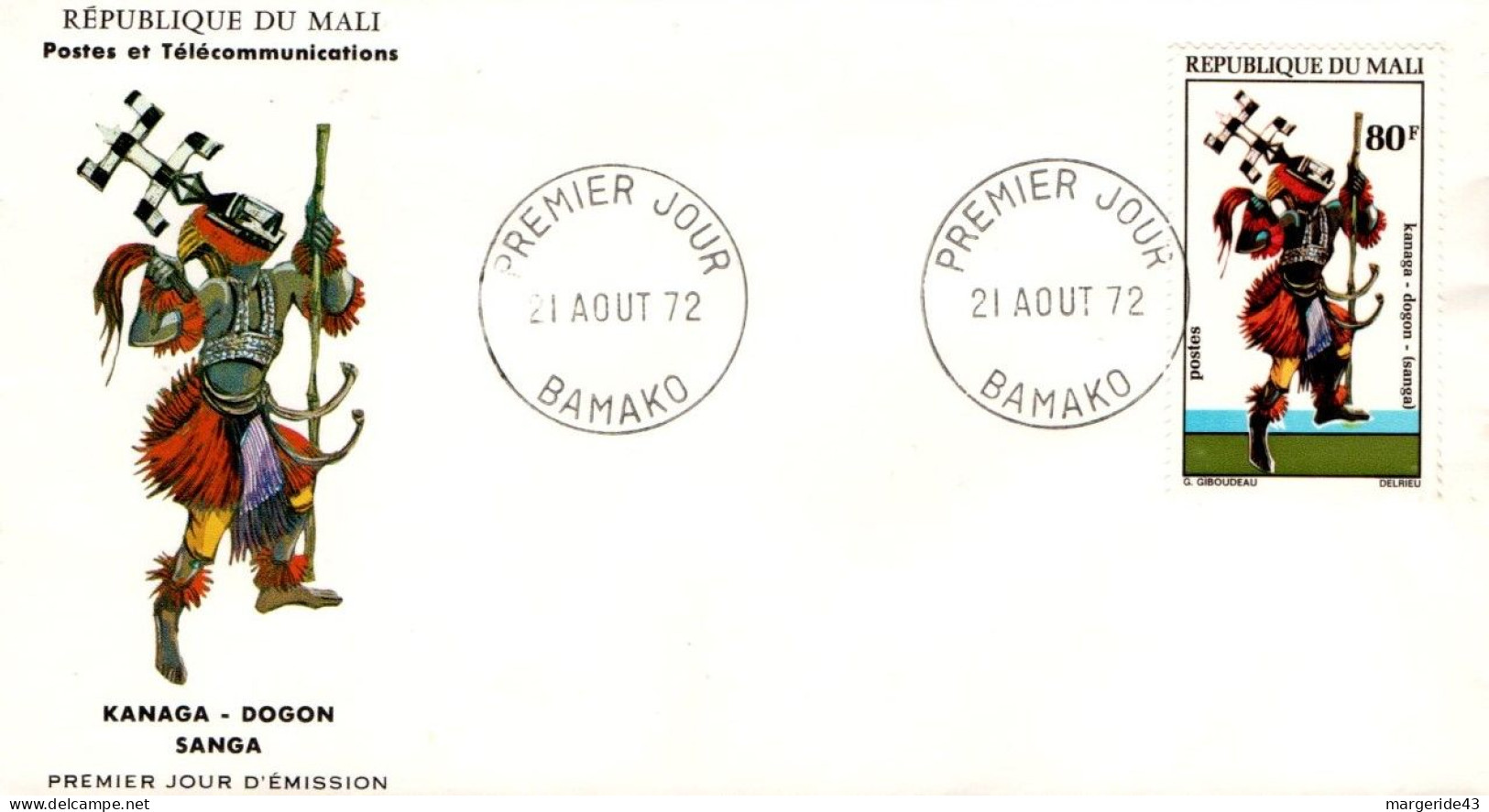 MALI FDC 1972 DANSES MALIENNES - Malí (1959-...)