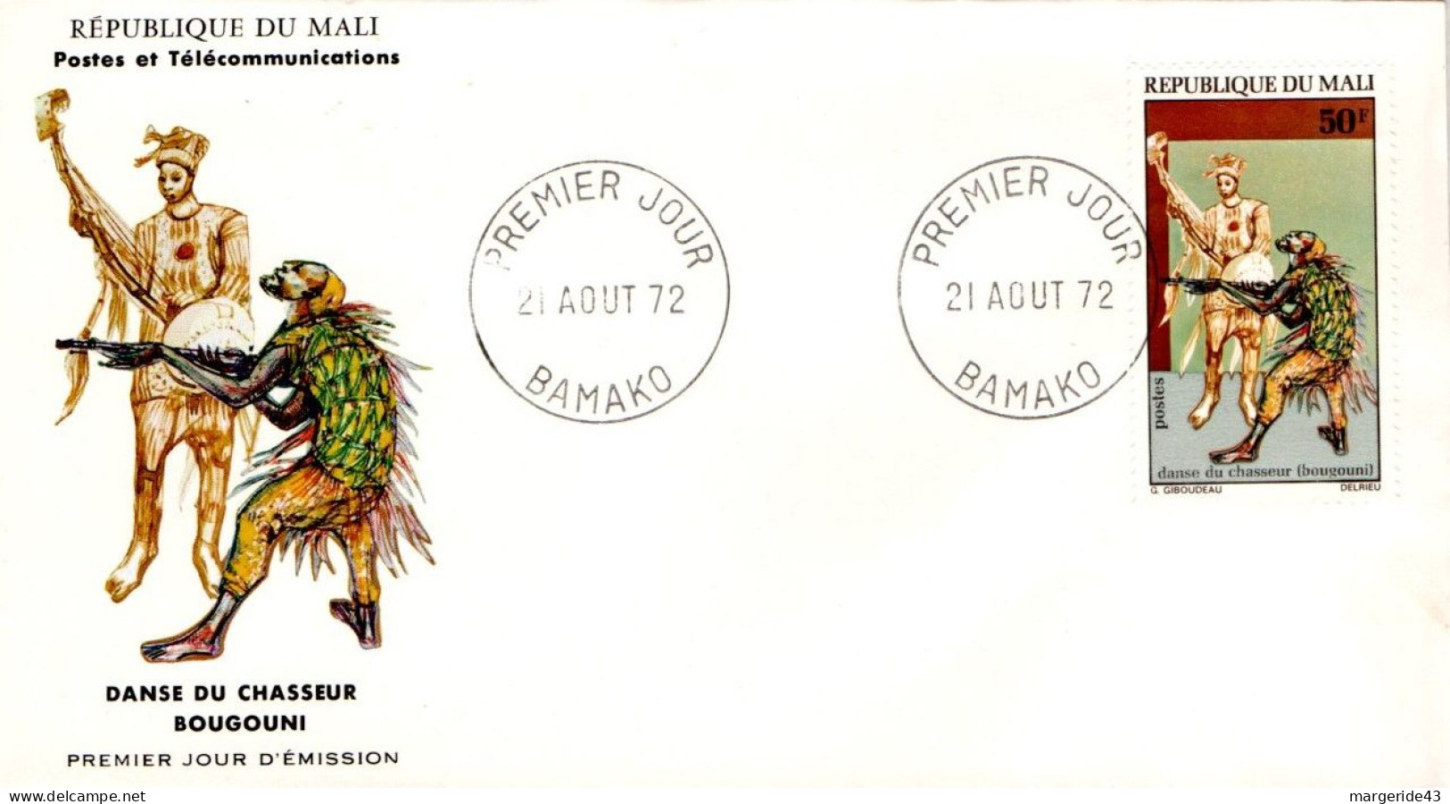 MALI FDC 1972 DANSES MALIENNES - Malí (1959-...)